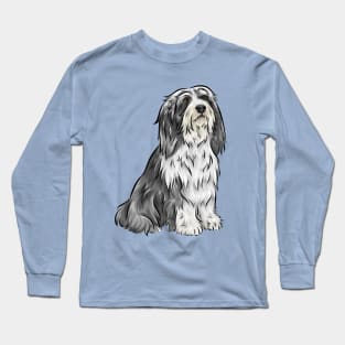 Cute Bearded Collie Dog Long Sleeve T-Shirt